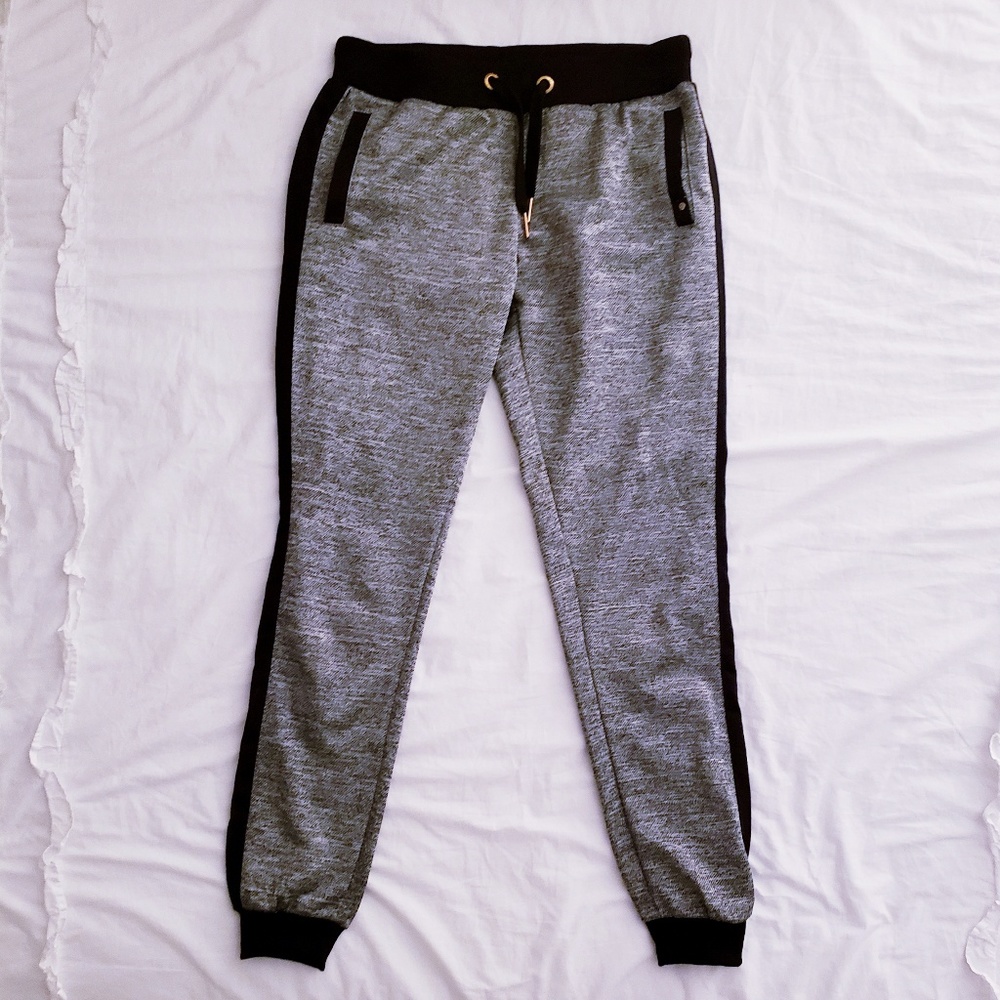 Heathered Grey & Black Joggers